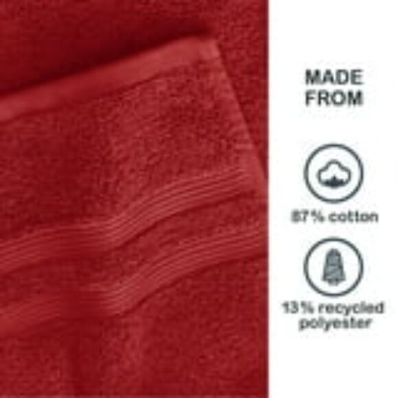 (2 pack) Mainstays Performance Solid Bath Towel, 54" x 30", Crimson Red - Picture 3 of 9